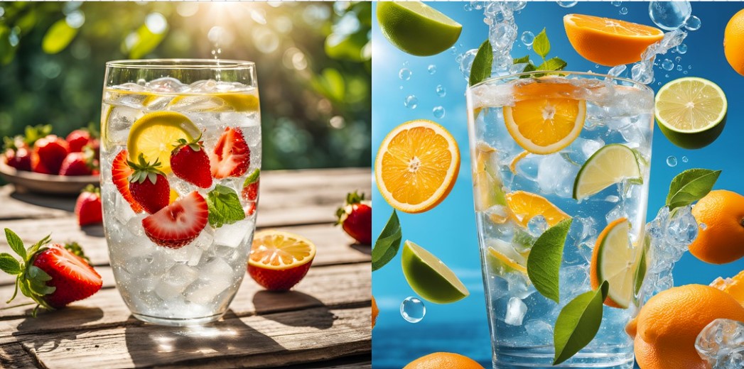 Sparkling water with fruit